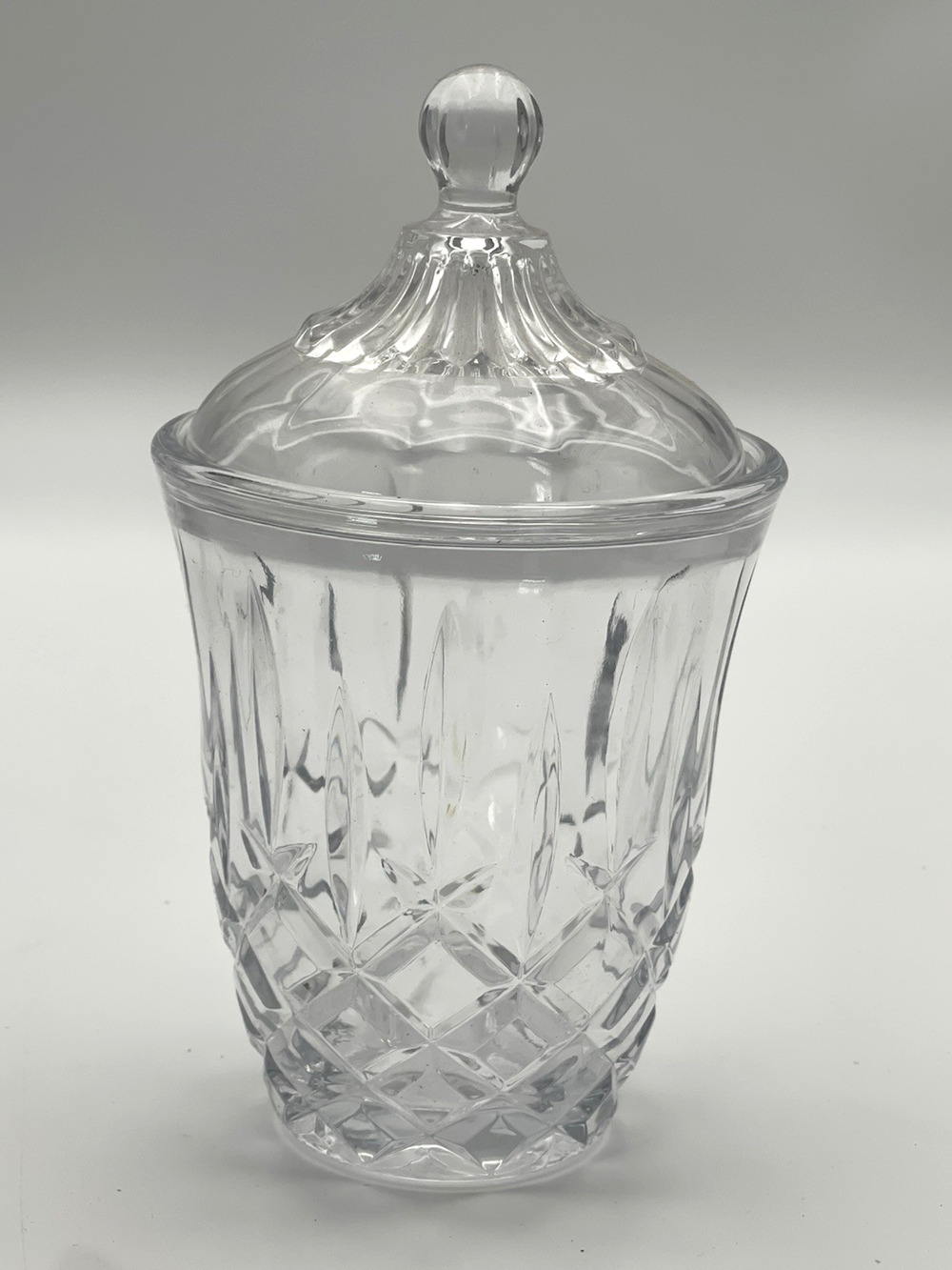 Gorham Lady Anne Crystal Covered Jar 7.5" Candy Dish Lid
